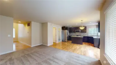 Living room open to kitchen