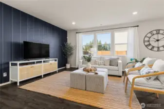 Living Room. Photos are of model home of the same plan and may reflect different colors and options.