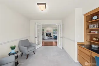 Large office with built in desk