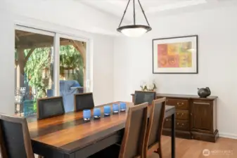 Dining room easily seats 8, or more.