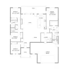 Floor Plan with Large Designated Laundry Room & Open Concept Living