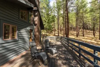 Wood deck off of Kitchen to relax and listen to the songbirds.