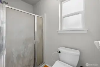 Primary bathroom shower.