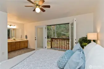 Primary Bedroom with French Doors to Backyard