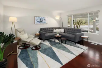 Family Room Features Cherry Hardwoods