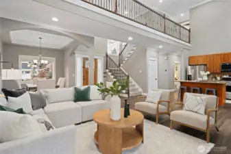 Great room with a gorgeous catwalk which leads to the 2 bedrooms and full bath on one end and to the office and generous bonus room on the other end of the house.