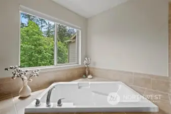 Large soaking tub