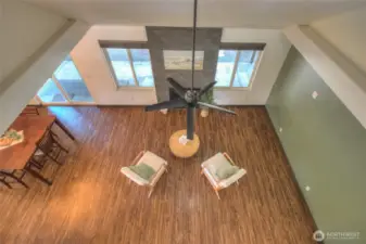 Catwalk gives a dramatic view of the high ceilings