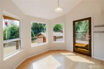 Breakfast nook with access to your deck