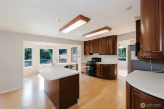 Looking towards your spacious kitchen with a all-natural lighting breakfast nook
