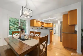 Enjoy modern comforts including a forced air heat pump with A/C, and watch wildlife and birds from the wraparound deck or while dining surrounded by windows.