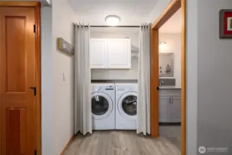Convenient laundry area.