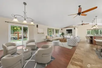 Sliding doors open to the backyard and patio for effortless indoor-outdoor living.