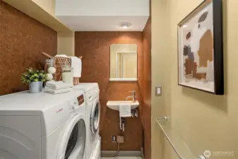 In-unit laundry with prep sink!