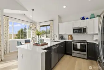 The tastefully remodeled kitchen is sure to wow any chef...
