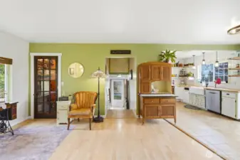 Door on left is large walk-in pantry for great storage for non-perishables.