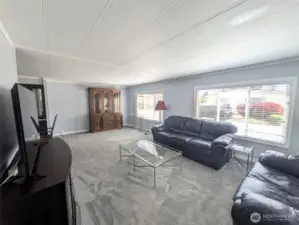 Large living area with picture windows