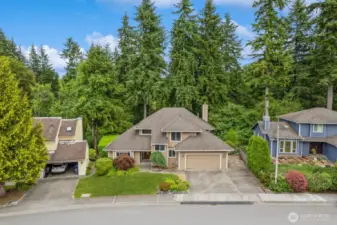 Aerial view of front of home