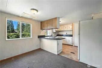 Dining area and kitchen