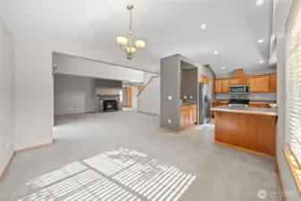 Not virtually staged, so many options with the open spaces.