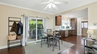 Sliding doors to covered deck.