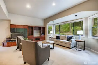 Cozy family room with natural light