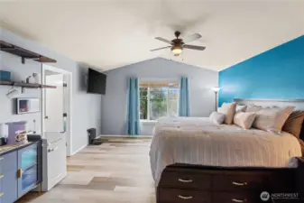 Another built in coffee bar! Huge primary bedroom with attached en-suite and TWO walk in closets
