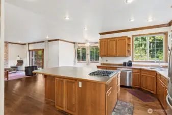 Large Kitchen with Island and Dining Area
