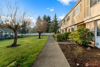 walkway to townhouse