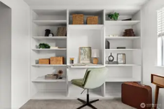 office with custom built ins