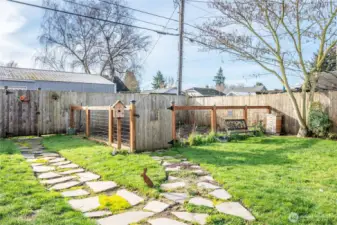 Fenced in garden space