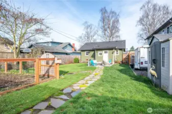 Fully fenced backyard