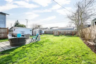 Fully fenced backyard