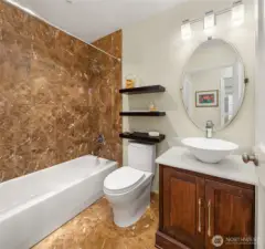 Second bathroom right by the bedroom!