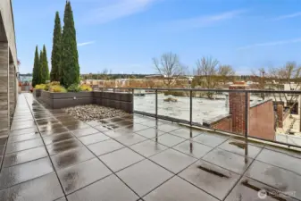 Front common area patio overlooking Kirkland. In the summers the patio furniture comes out.