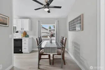 Just off the kitchen, the eating nook draws you in—a cozy spot for morning coffee, quick bites, and easy conversation.”