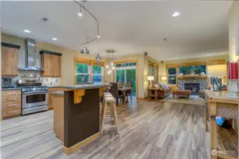 Open Kitchen, Dining & Living room with Heated Floors on the Main
