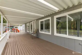 expansive front porch of main home