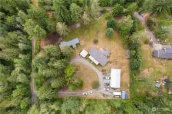 An aerial view of the entire property