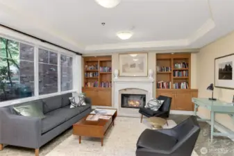 Building entry sitting area library