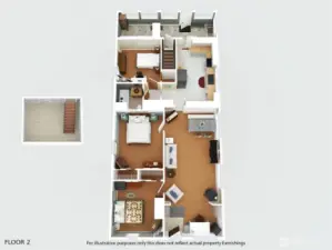 3D floorplan of home