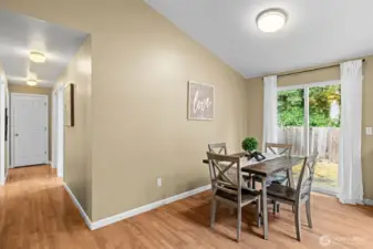 Territorial views off dining. Slider door to backyard and patio.