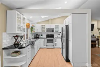 Updated kitchen is light and bright.