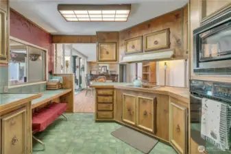 Kitchen looking into the dining area ~