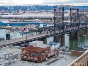 Rooftop view of the lift bridge