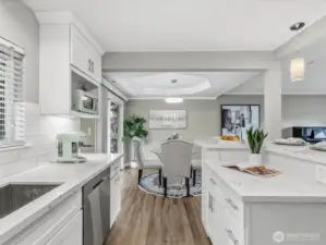 Seamless flow into dining and living room