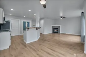 Wide open concept from living, dining, and kitchen.