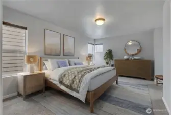 Visual of master bedroom.