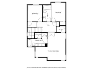 Upstairs detailed floor plan of home.