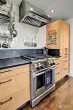 Updated kitchen with gas range and smart use of space